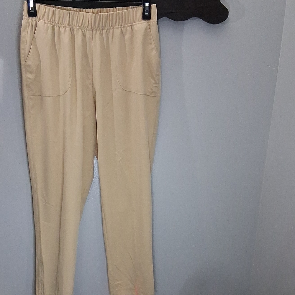 Kim Rogers Women's Khaki Chinos Tan Size 10P Elastic Waistband